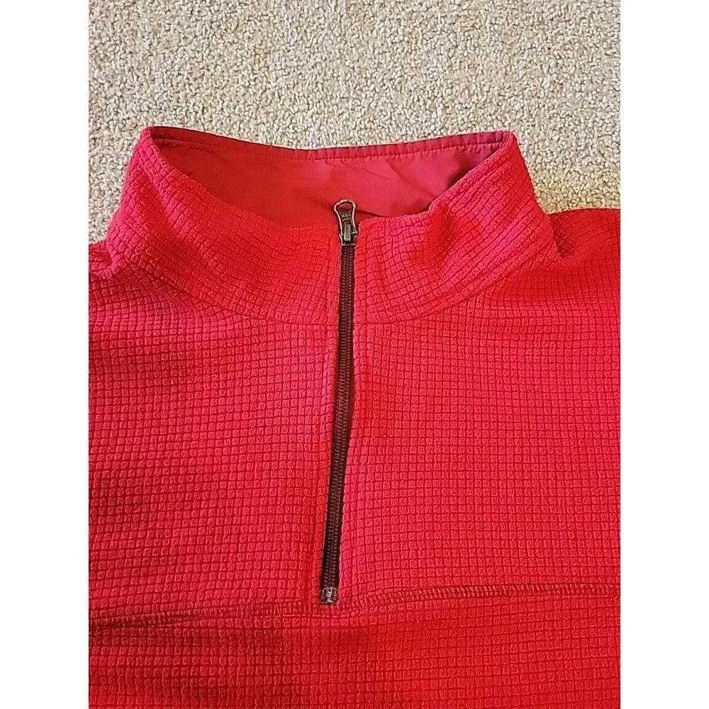 Lands End  Pullover Men's XL‎ 46-48T RED  1/4 Zip Mock Neck